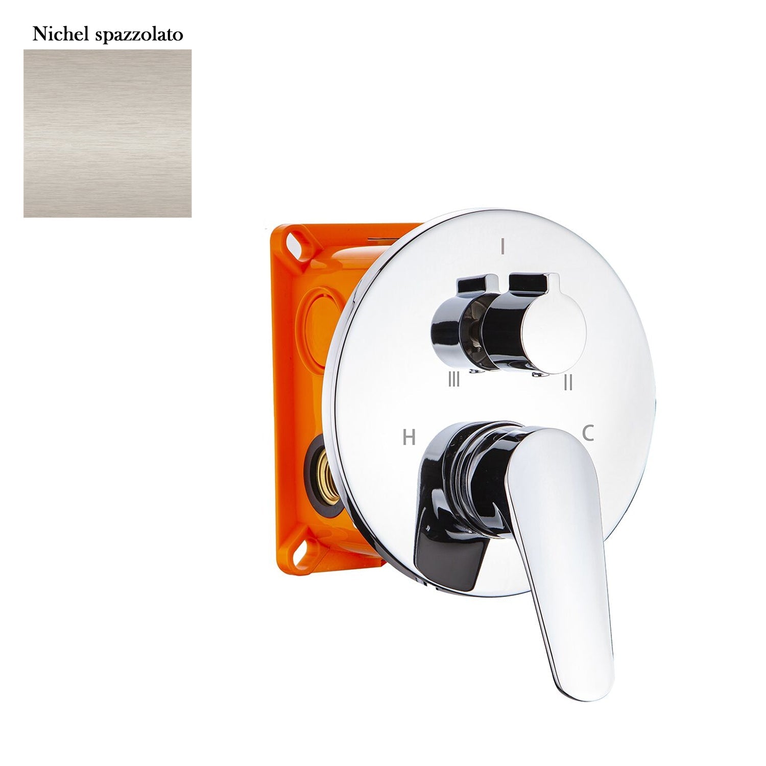 Termostatico doccia incasso tondo 3 vie con easybox nichel opaco by CeramicStore | Lo specialista del tuo bagno