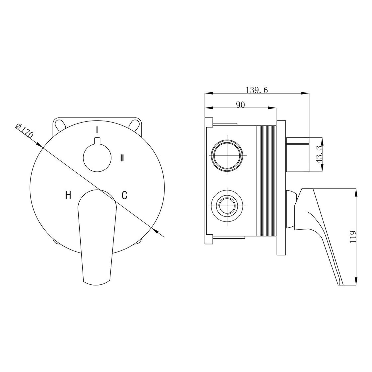  Termostatico doccia incasso tondo 3 vie con easybox bronzo by CeramicStore | Lo specialista del tuo bagno