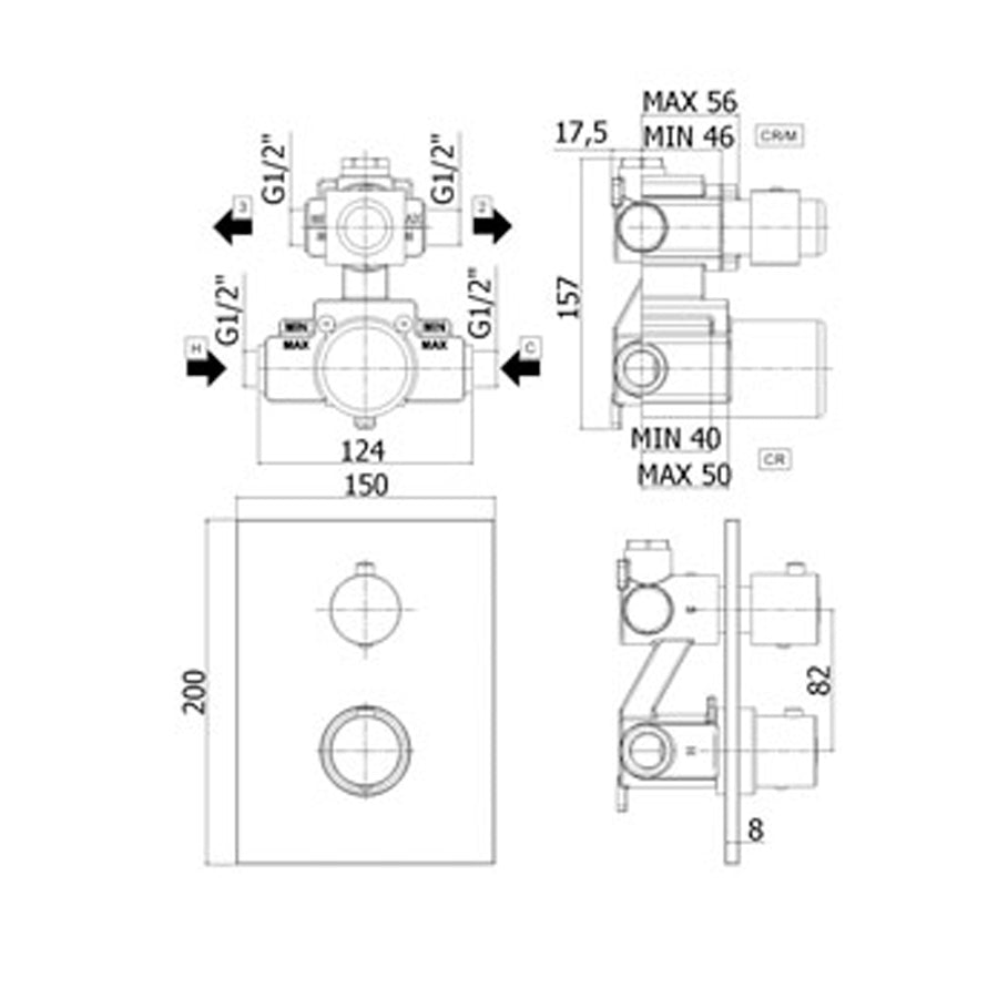  Miscelatore termostatico incasso doccia 2 uscite Paffoni Light art. LIQ518CR by CeramicStore | Lo specialista del tuo bagno