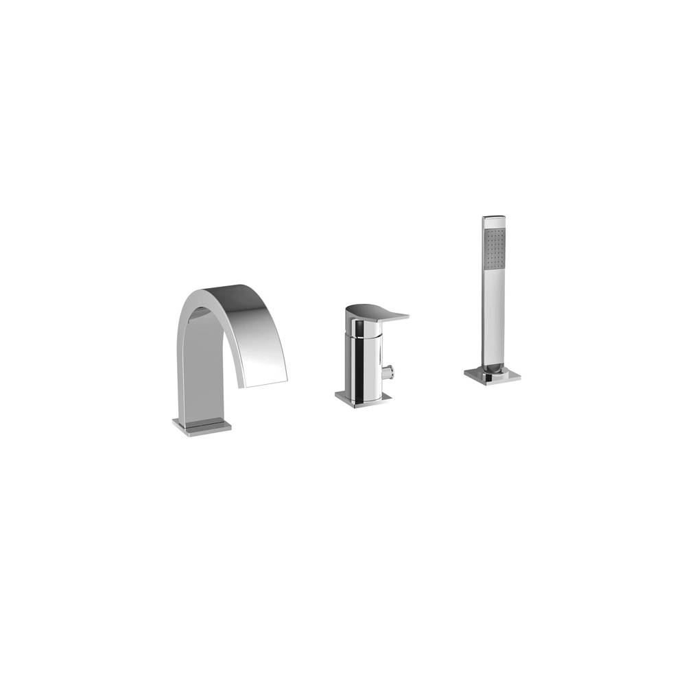 Miscelatore bordo vasca con deviatore serie Tilt modello TI040ST steel looking Paffoni by CeramicStore | Lo specialista del tuo bagno