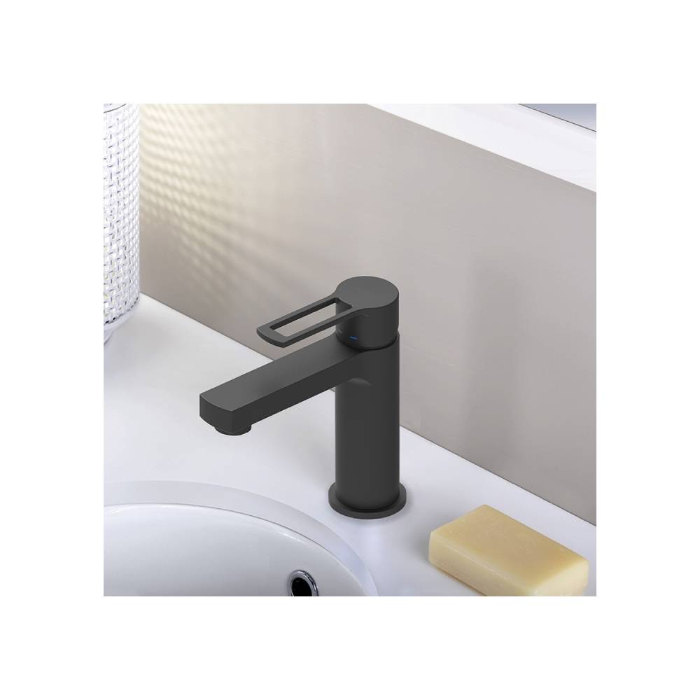  Miscelatore lavabo serie Ringo modello RIN071KNO con scarico clic-clac colore nero opaco Paffoni by CeramicStore | Lo specialista del tuo bagno