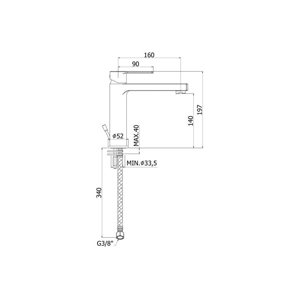  Miscelatore lavabo serie Ringo modello RIN074NO colore nero opaco senza scarico Paffoni by CeramicStore | Lo specialista del tuo bagno
