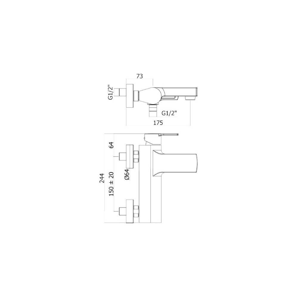  Miscelatore vasca serie Ringo modello RIN022NO senza duplex colore nero opaco Paffoni by CeramicStore | Lo specialista del tuo bagno