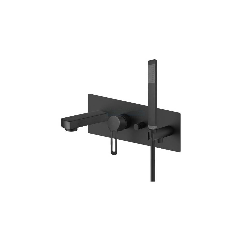 Miscelatore vasca a parete serie Ringo modello RIN001NO con doccia duplex colore nero opaco Paffoni by CeramicStore | Lo specialista del tuo bagno