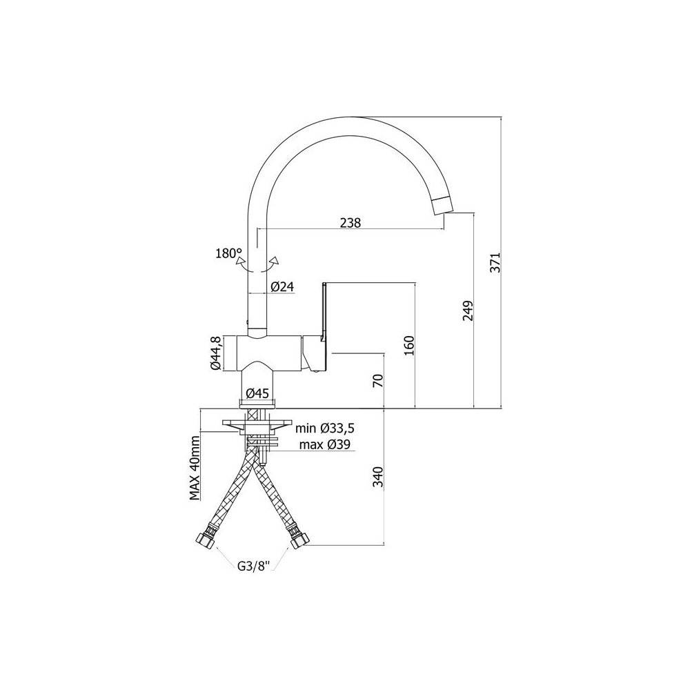  Miscelatore lavello serie RINGO modello RIN180NO colore nero opaco Paffoni by CeramicStore | Lo specialista del tuo bagno