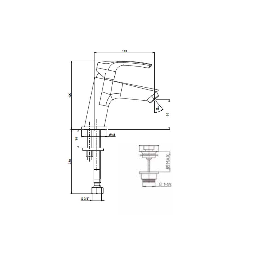  Rubinetto Miscelatore Monocomando per lavabo cromato con Piletta e Saltello collezione Hike di Argo Rubinetterie by CeramicStore | Lo specialista del tuo bagno