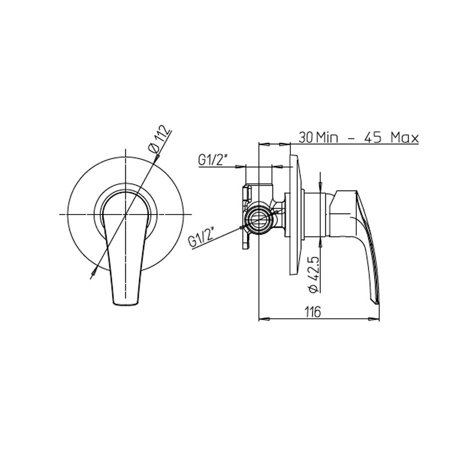  Rubinetto Miscelatore Monocomando per Doccia Incasso cromato collezione Hike di Argo Rubinetterie by CeramicStore | Lo specialista del tuo bagno