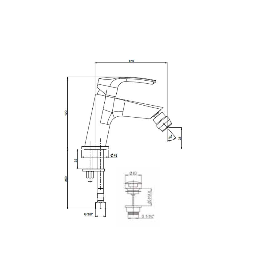  Set di Rubinetti per Lavabo Alto e Bidet cromato con Piletta e Saltello collezione Hike di Argo Rubinetterie by CeramicStore | Lo specialista del tuo bagno