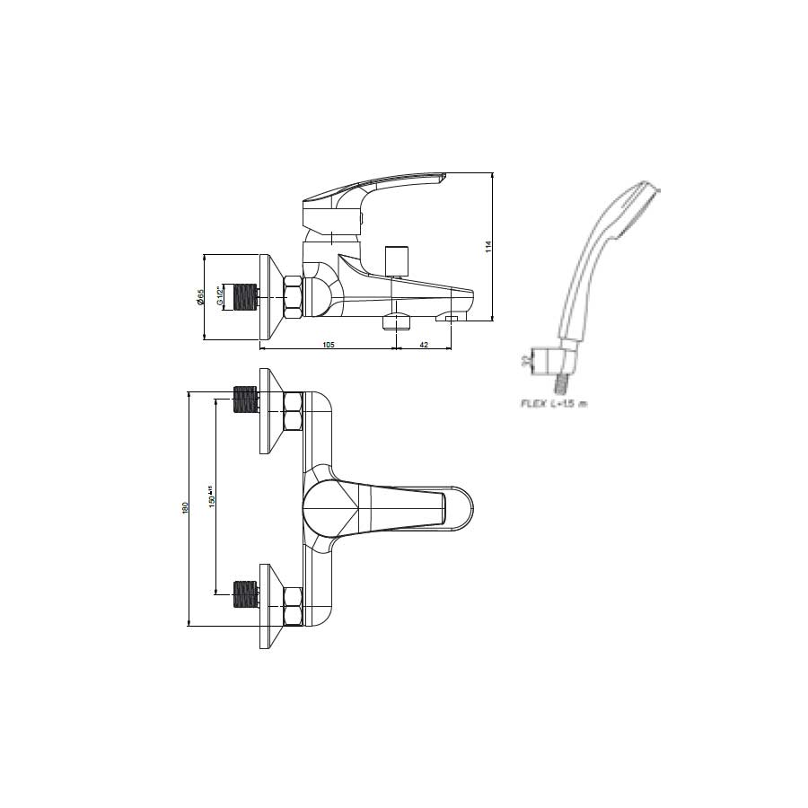  Set di Rubinetti per Vasca Duplex