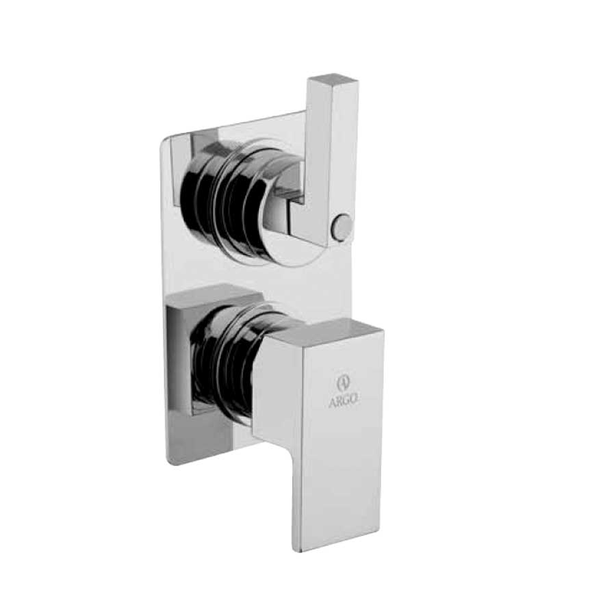 Set di rubinetti quadrati per lavandino alto e bidet e doccia con deviatore finitura cromata collezione More di Argo Rubinetterie 3