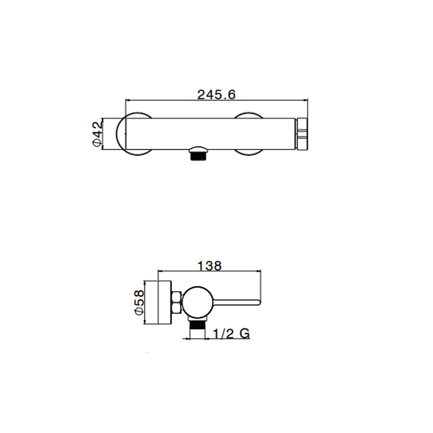  Miscelatore monocomando esterno per doccia RubiFlux serie Tundra - Nero Opaco by CeramicStore | Lo specialista del tuo bagno