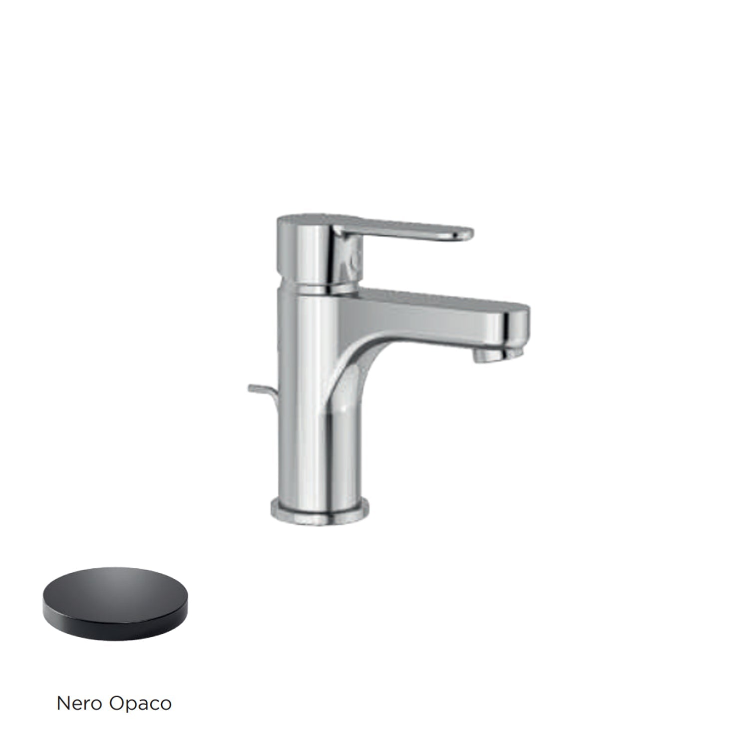 Miscelatore monocomando lavabo con scarico RubiFlux serie Lume - Nero Opaco by CeramicStore | Lo specialista del tuo bagno