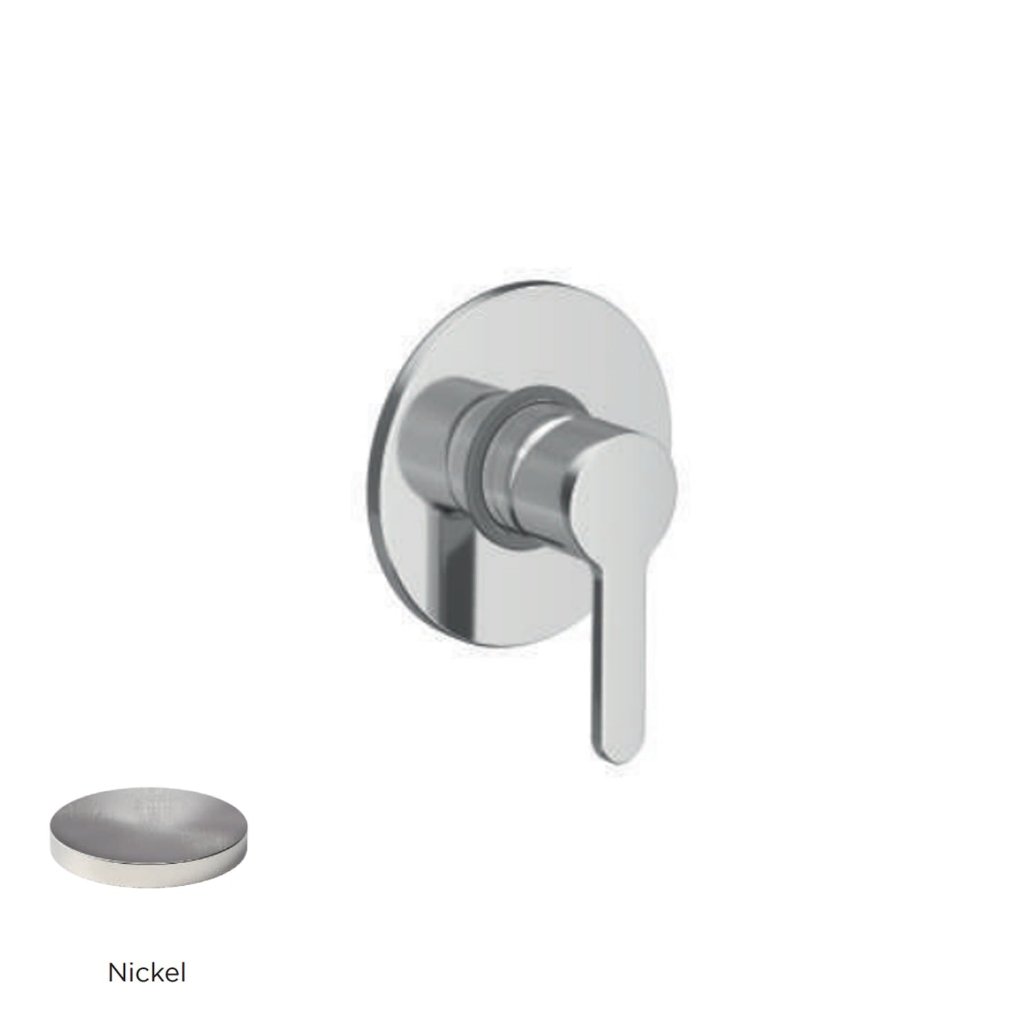 Miscelatore monocomando da incasso per doccia RubiFlux serie Lume - Nickel by CeramicStore | Lo specialista del tuo bagno