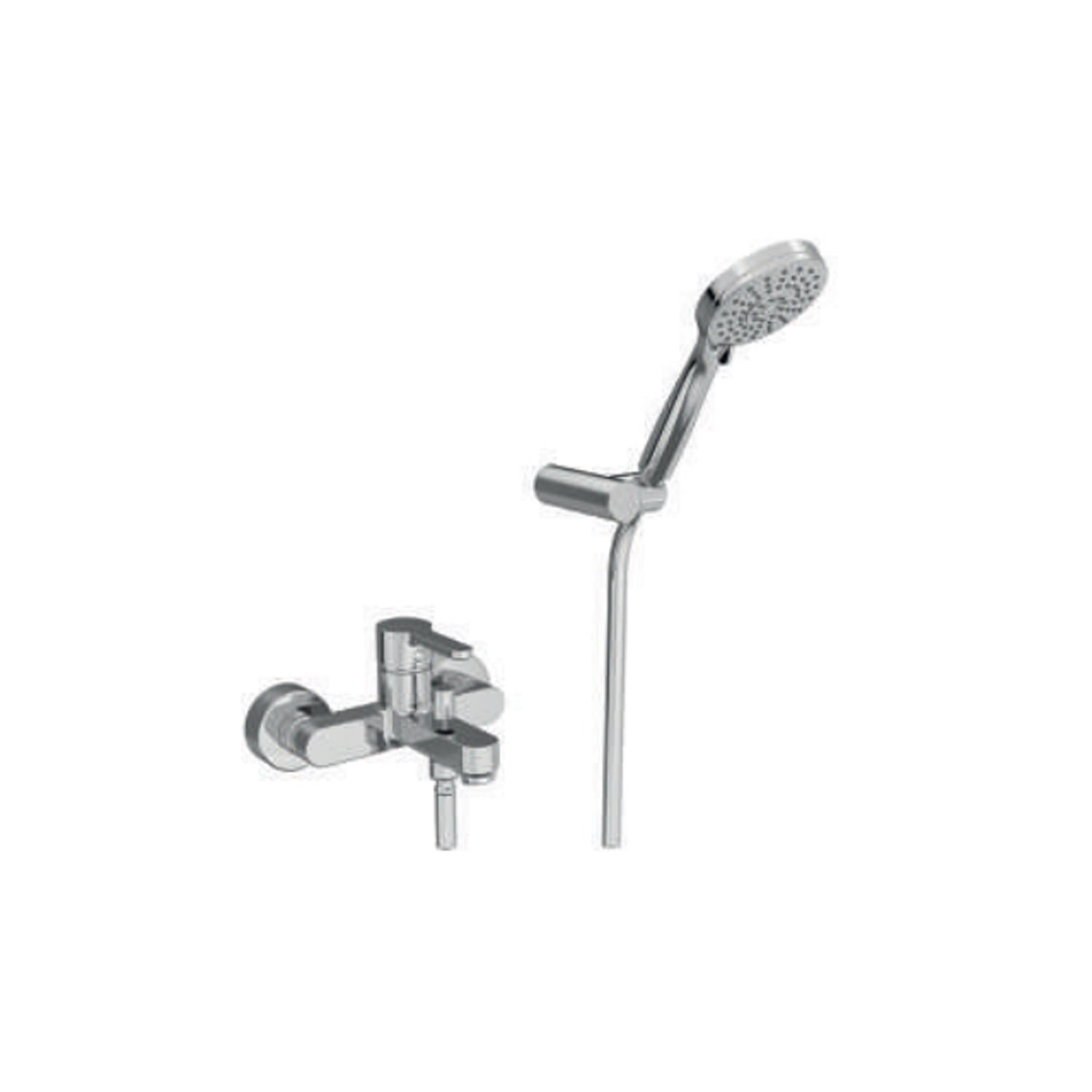 Miscelatore monocomando per vasca con kit doccino RubiFlux serie Lume - Cromo by CeramicStore | Lo specialista del tuo bagno