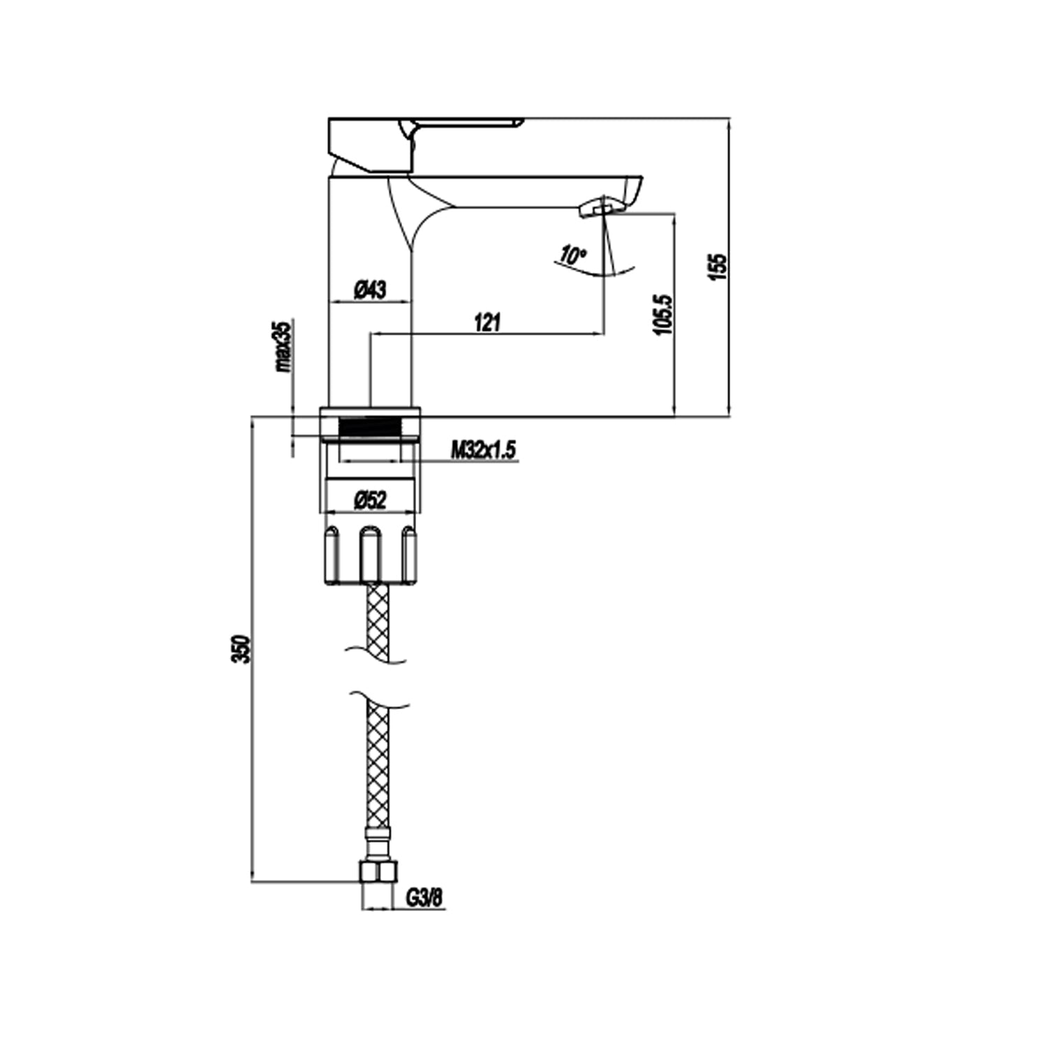  Miscelatore monocomando lavabo RubiFlux serie Zea - Cromo by CeramicStore | Lo specialista del tuo bagno