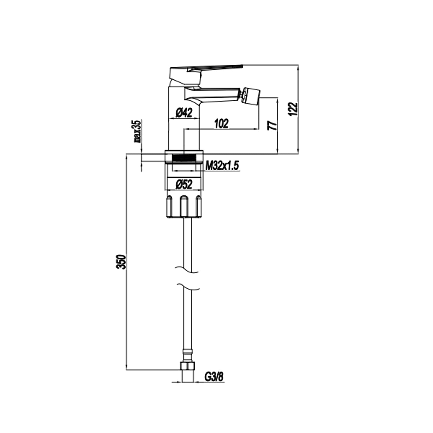  Miscelatore monocomando bidet RubiFlux serie Ampra - Cromo by CeramicStore | Lo specialista del tuo bagno