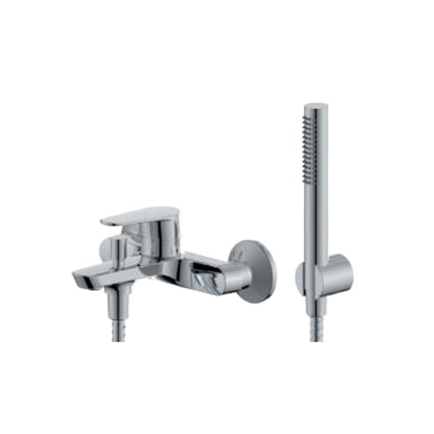 Miscelatore monocomando per vasca con kit doccino RubiFlux serie Ampra - Cromo by CeramicStore | Lo specialista del tuo bagno