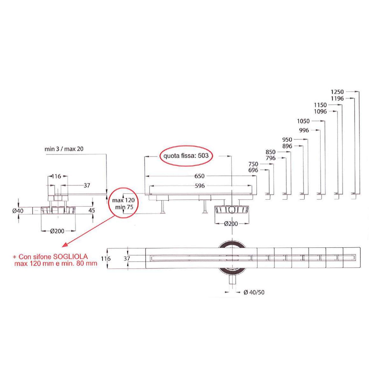  Canaletta doccia per scarico a pavimento Canalissima Bonomini cm 120 con griglia in alluminio by CeramicStore | Lo specialista del tuo bagno