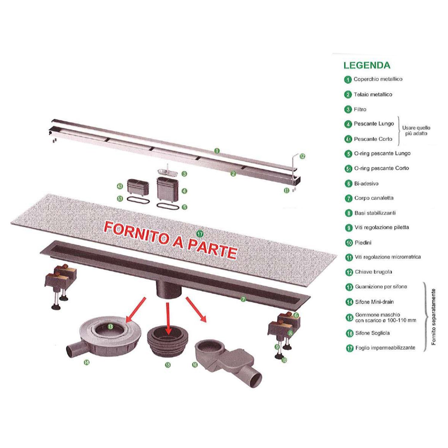  Canaletta doccia per scarico a pavimento Canalissima Bonomini cm 120 con griglia in alluminio by CeramicStore | Lo specialista del tuo bagno