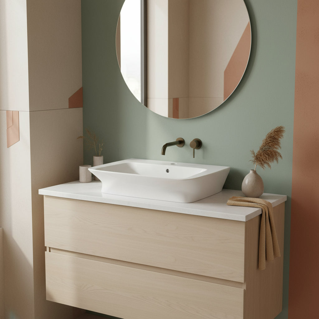 Lavabo sospeso o da appoggio Ceramica Azzurra serie Hera 63x43x14