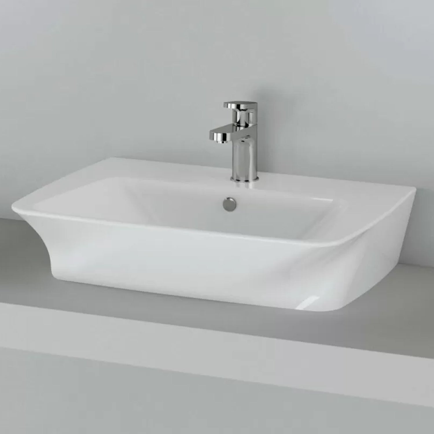Lavabo sospeso o da appoggio Ceramica Azzurra serie Hera 78x43x14,5 cm - Bianco lucido 3