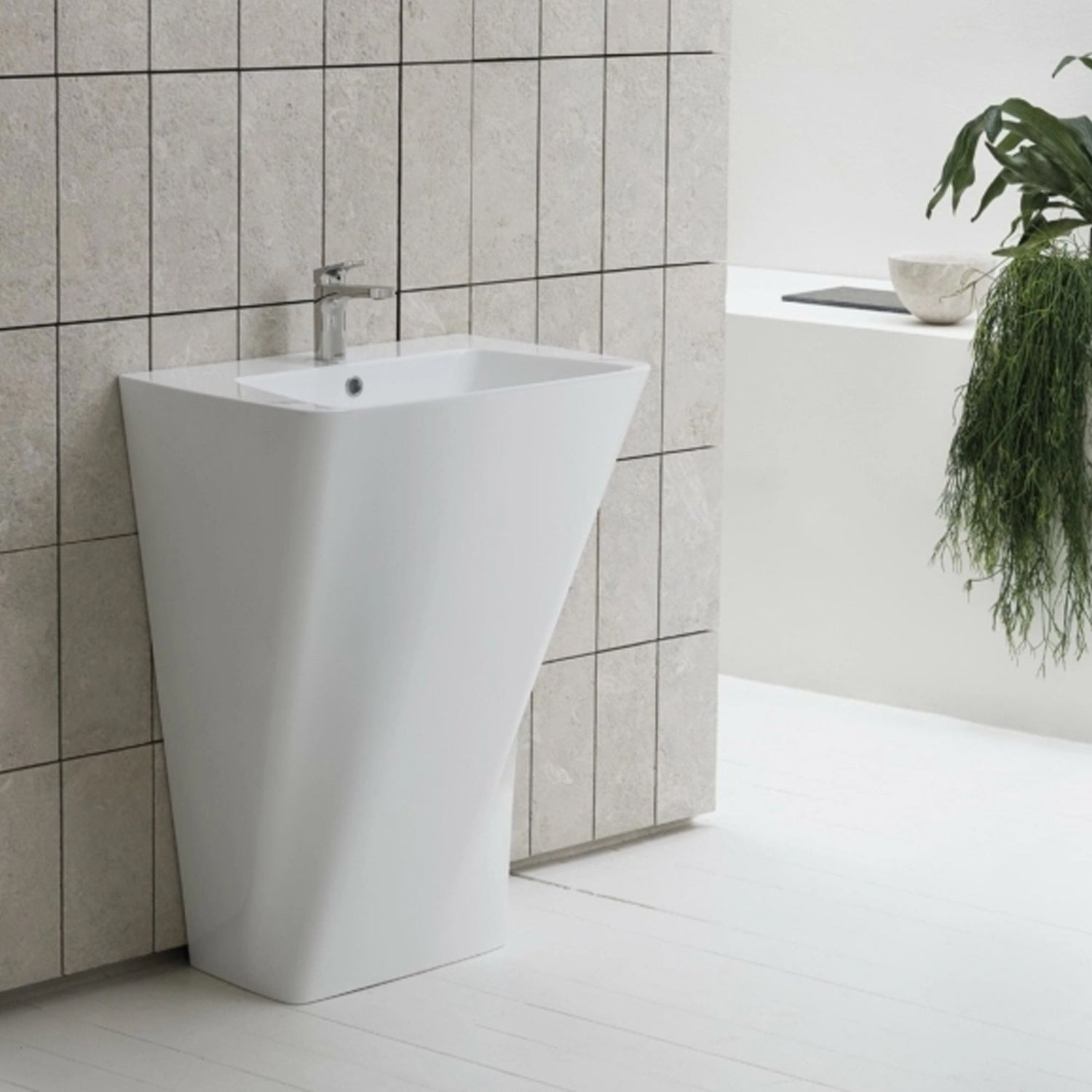  Lavabo freestanding Azzurra Ceramica serie Hera 63x43xH85 cm - Bianco lucido by CeramicStore | Lo specialista del tuo bagno