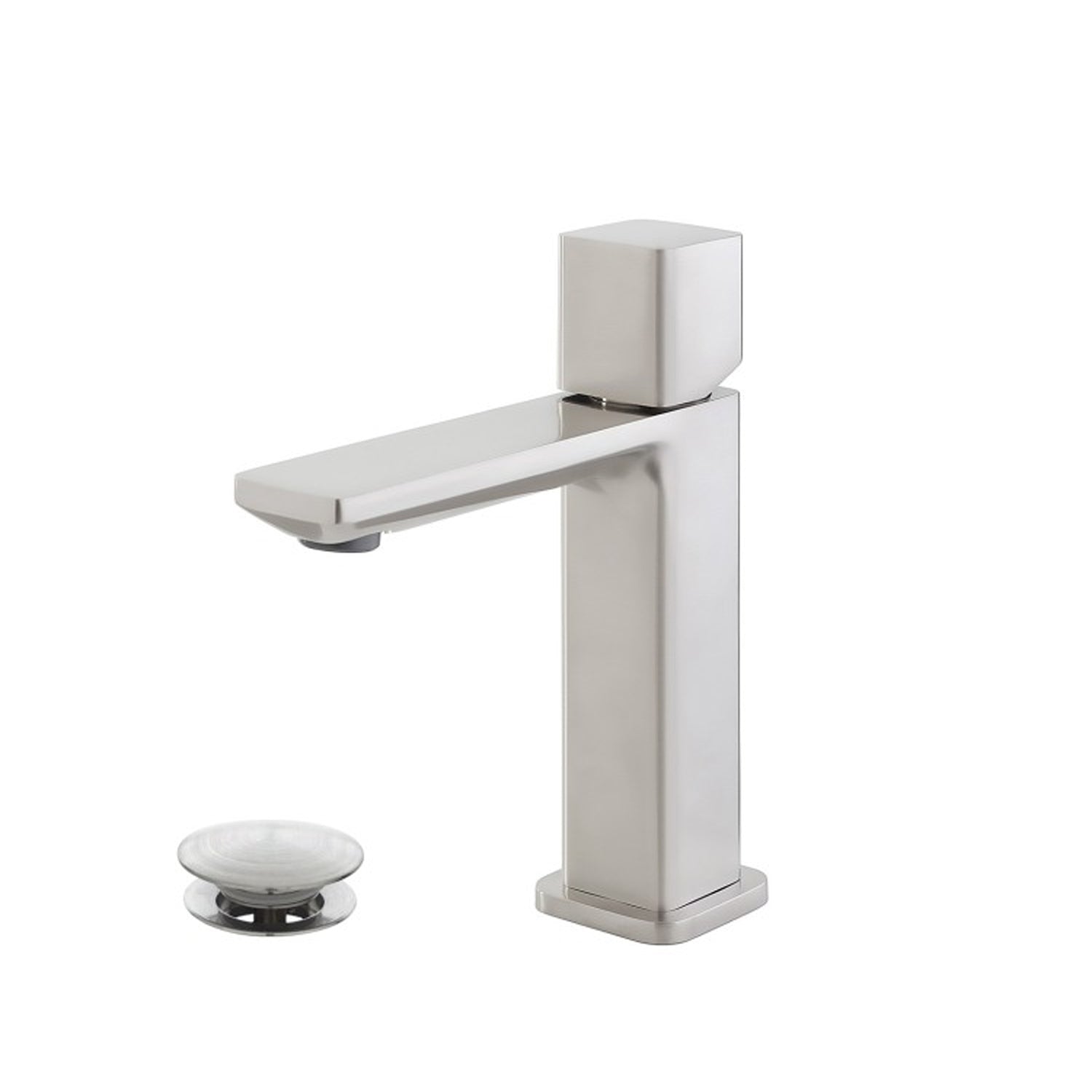 Kit miscelatore lavabo + bidet  RubiFlux serie Lilium Modello Grey con piletta clic-clac - Nickel spazzolato 4