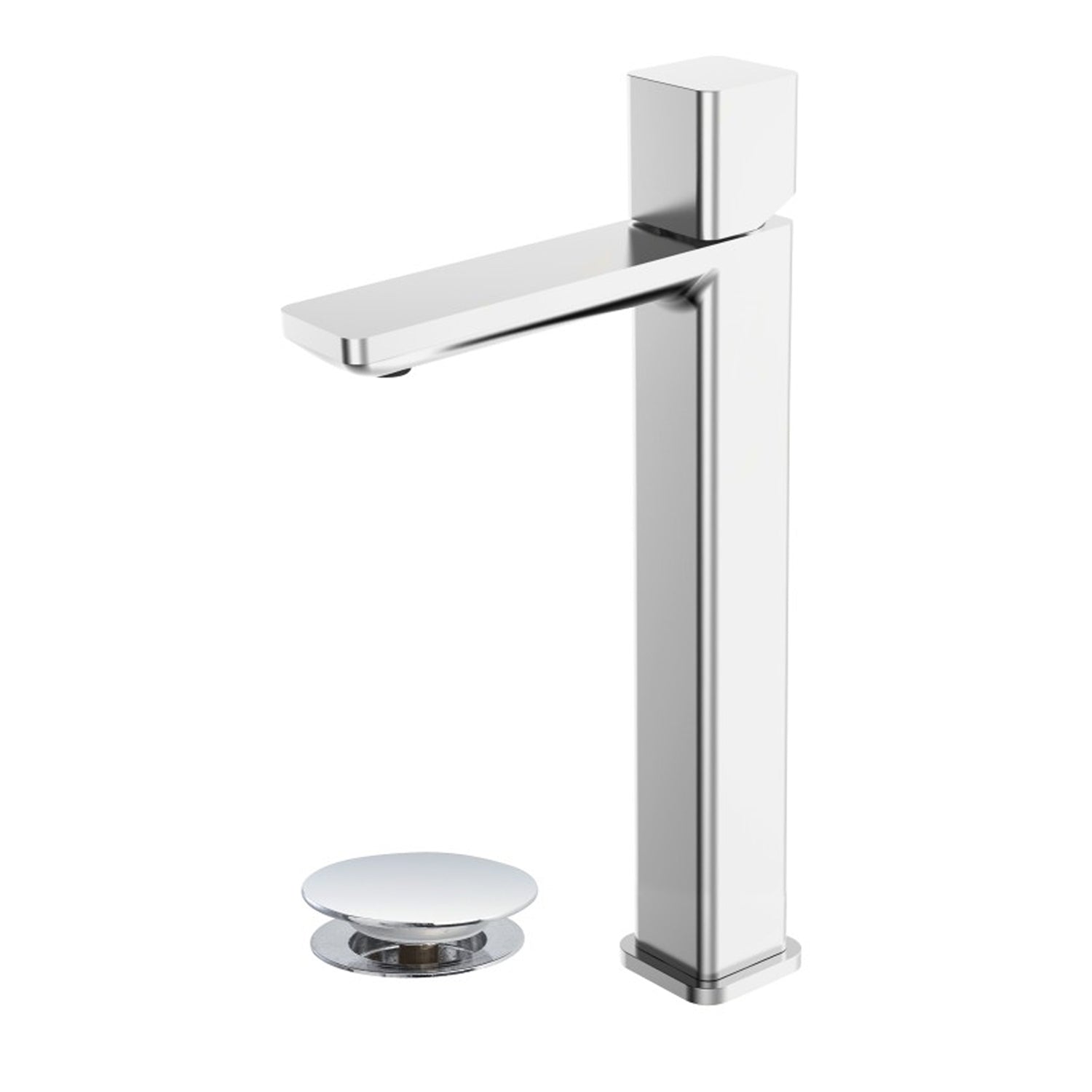 Miscelatore lavabo alto monocomando Serie Lilium Modello Grey Rubiflux - Nickel spazzolato