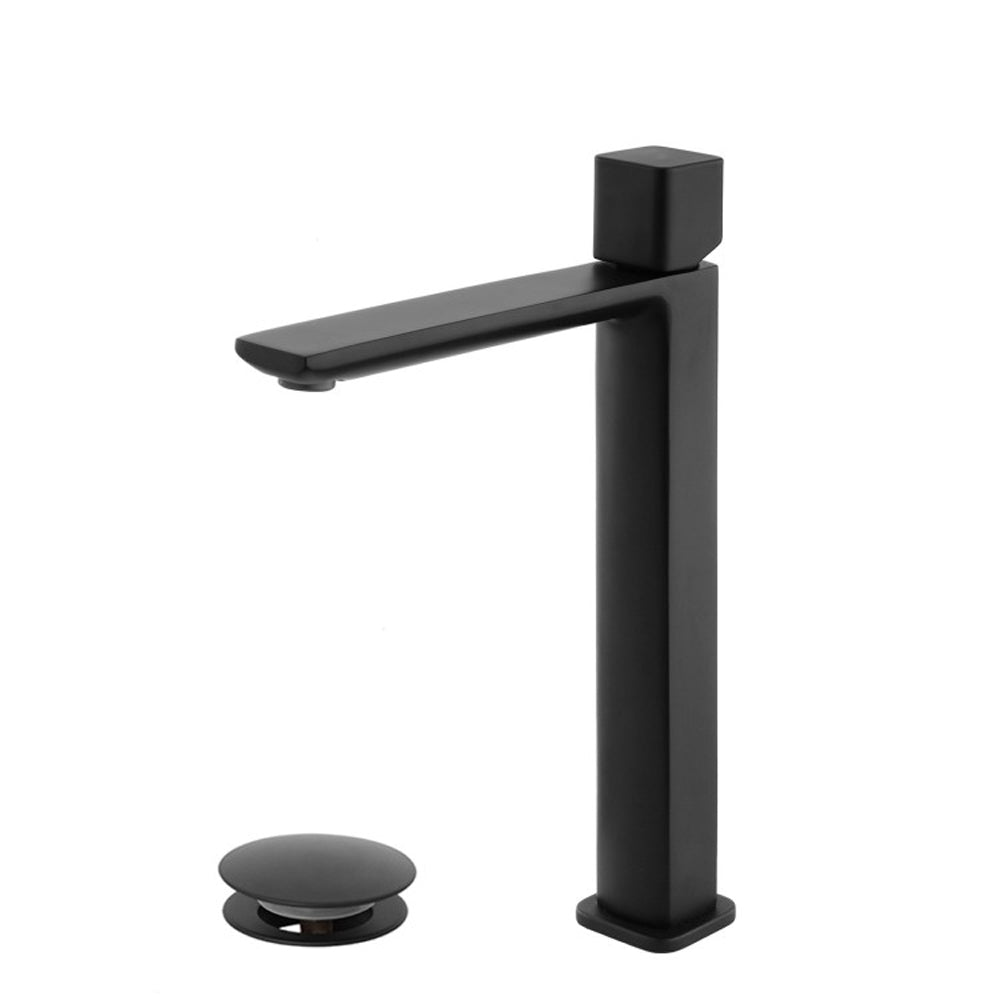 Miscelatore lavabo alto monocomando Serie Lilium Modello Black Rubiflux - Nero Opaco