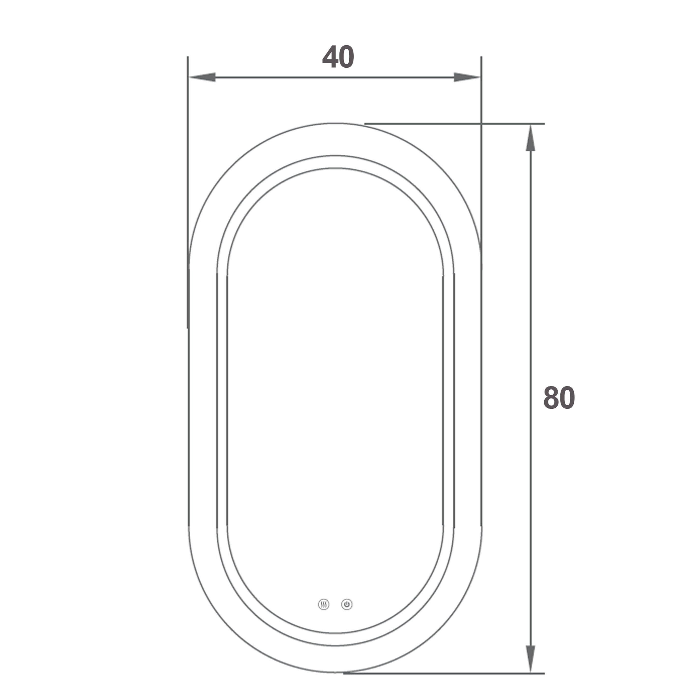  Specchio ovale doppia illuminazione Eterea 50x80 con antifog manuale e 3 tonalità di luce by CeramicStore | Lo specialista del tuo bagno