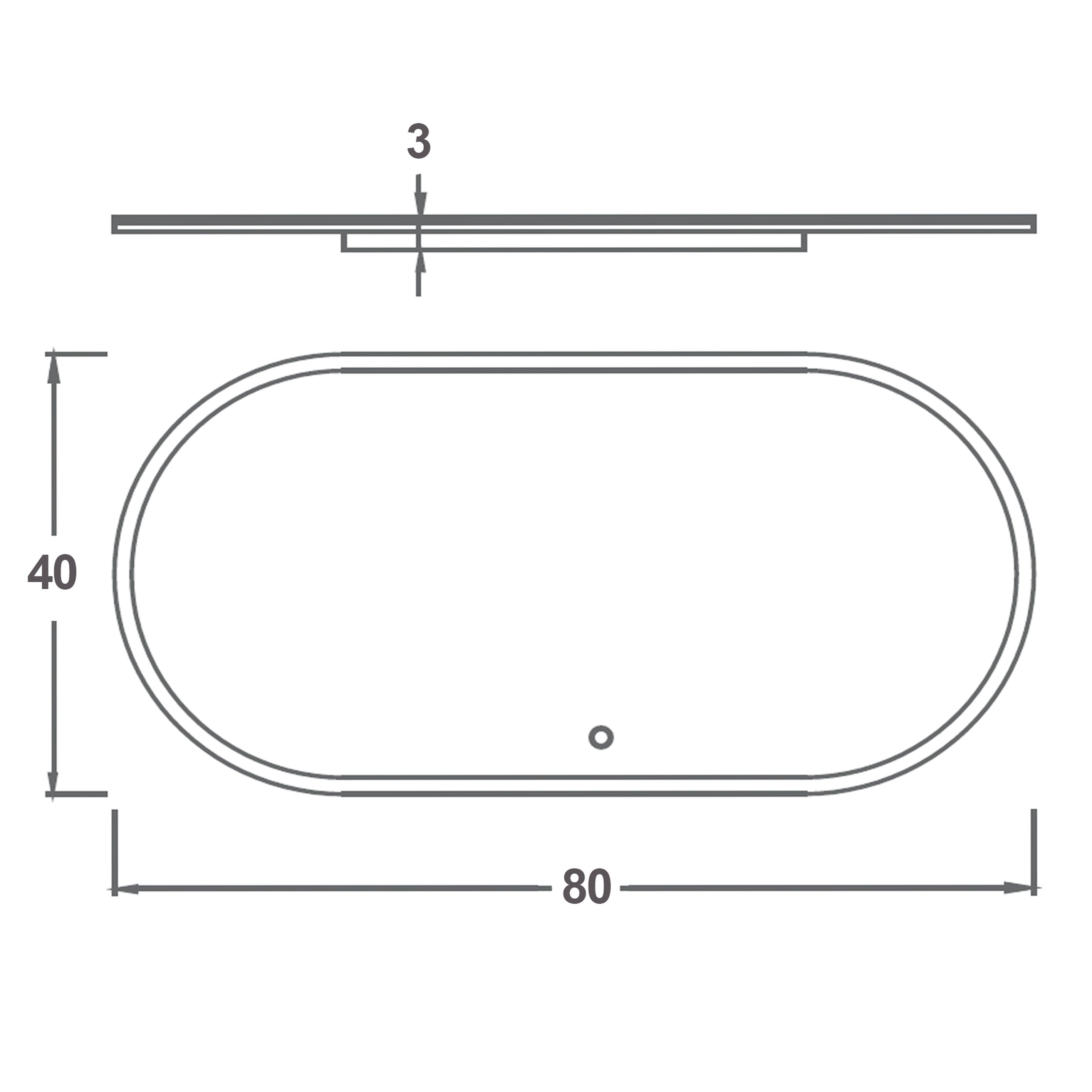  Specchio ovale doppia illuminazione Eterea 80x40 con antifog e 3 tonalità di luce by CeramicStore | Lo specialista del tuo bagno