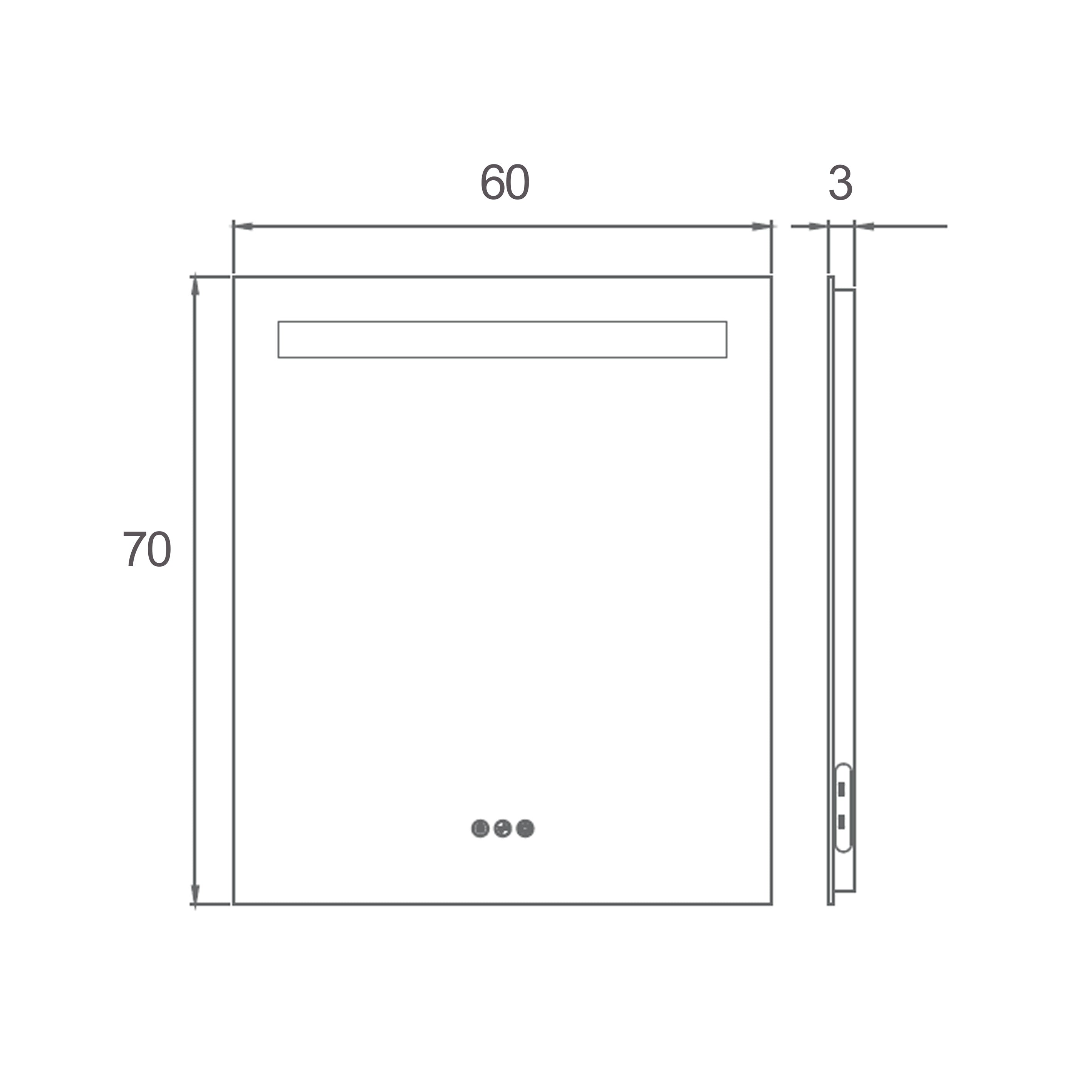  Specchio doppia illuminazione Eterea 60x70 con antifog manuale e 3 tonalità di luce by CeramicStore | Lo specialista del tuo bagno