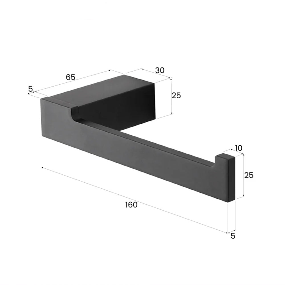 Porta rotolo bagno in alluminio Bathcore Serie Sun - Nero 2