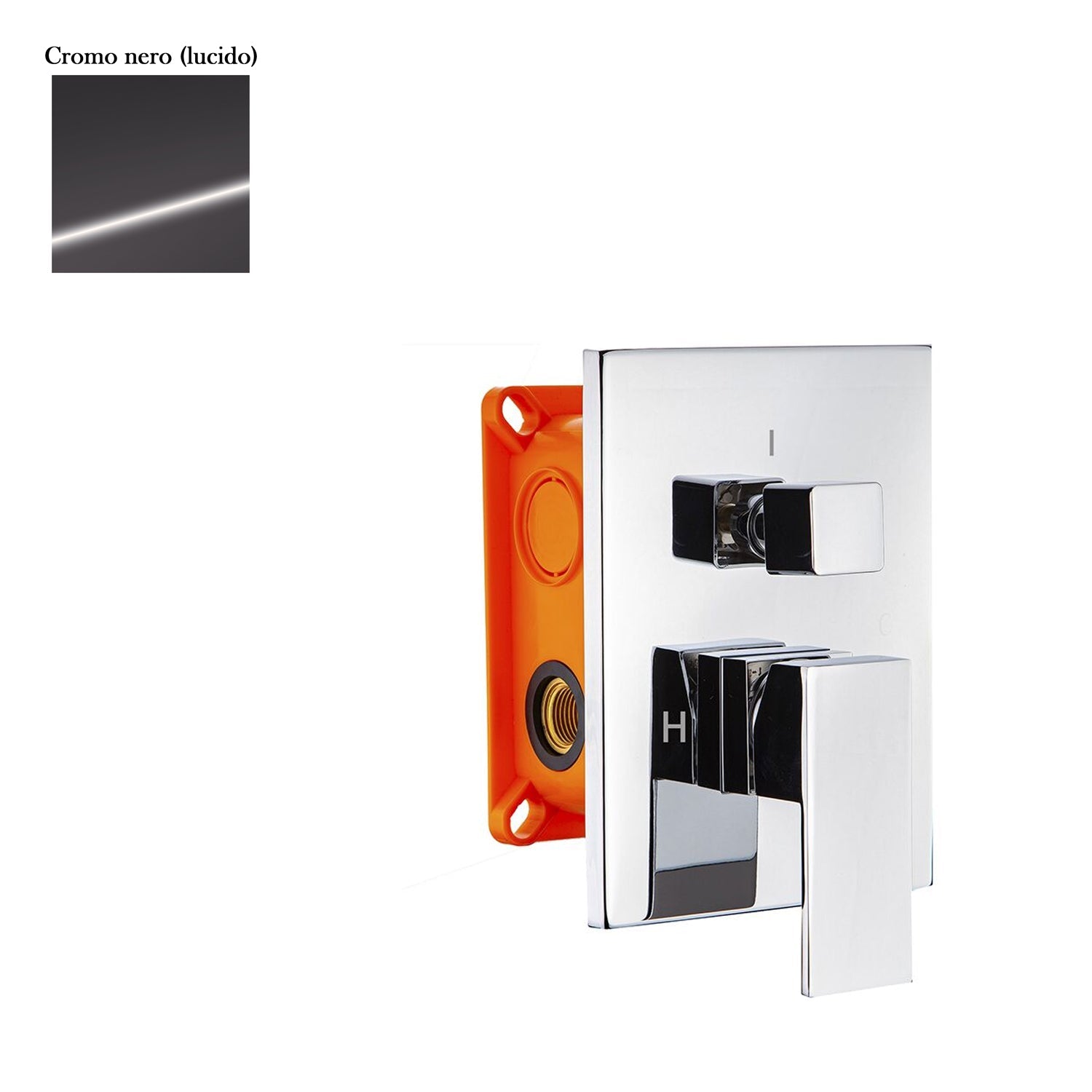 Miscelatore incasso 2 vie con easy box e cartuccia 40 cromo nero by CeramicStore | Lo specialista del tuo bagno