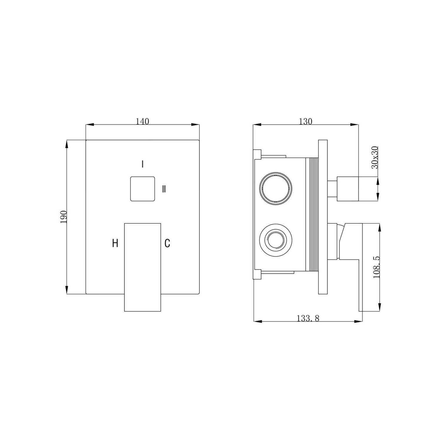 Miscelatore incasso 2 vie con easy box e cartuccia 40 nichel opaco by CeramicStore | Lo specialista del tuo bagno