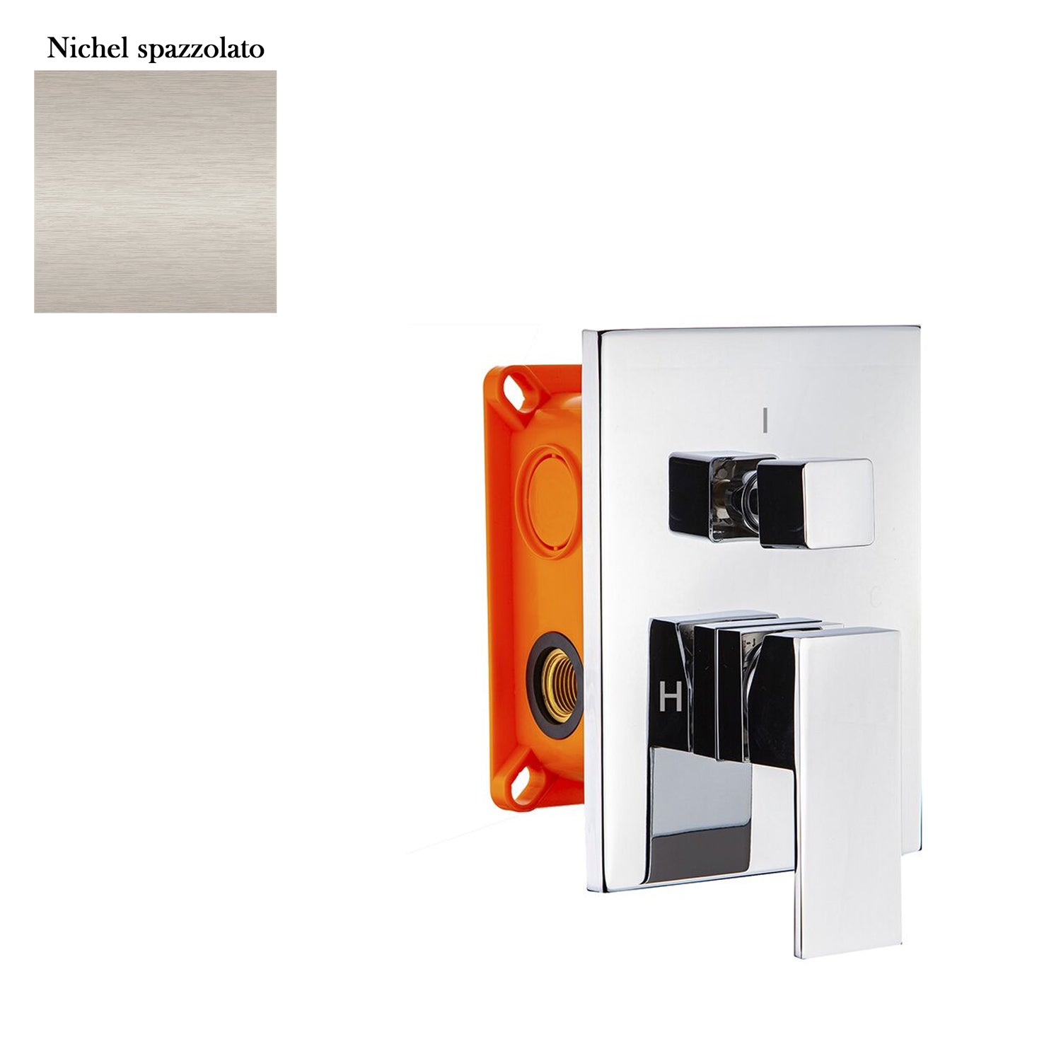 Miscelatore incasso 2 vie con easy box e cartuccia 40 nichel by CeramicStore | Lo specialista del tuo bagno