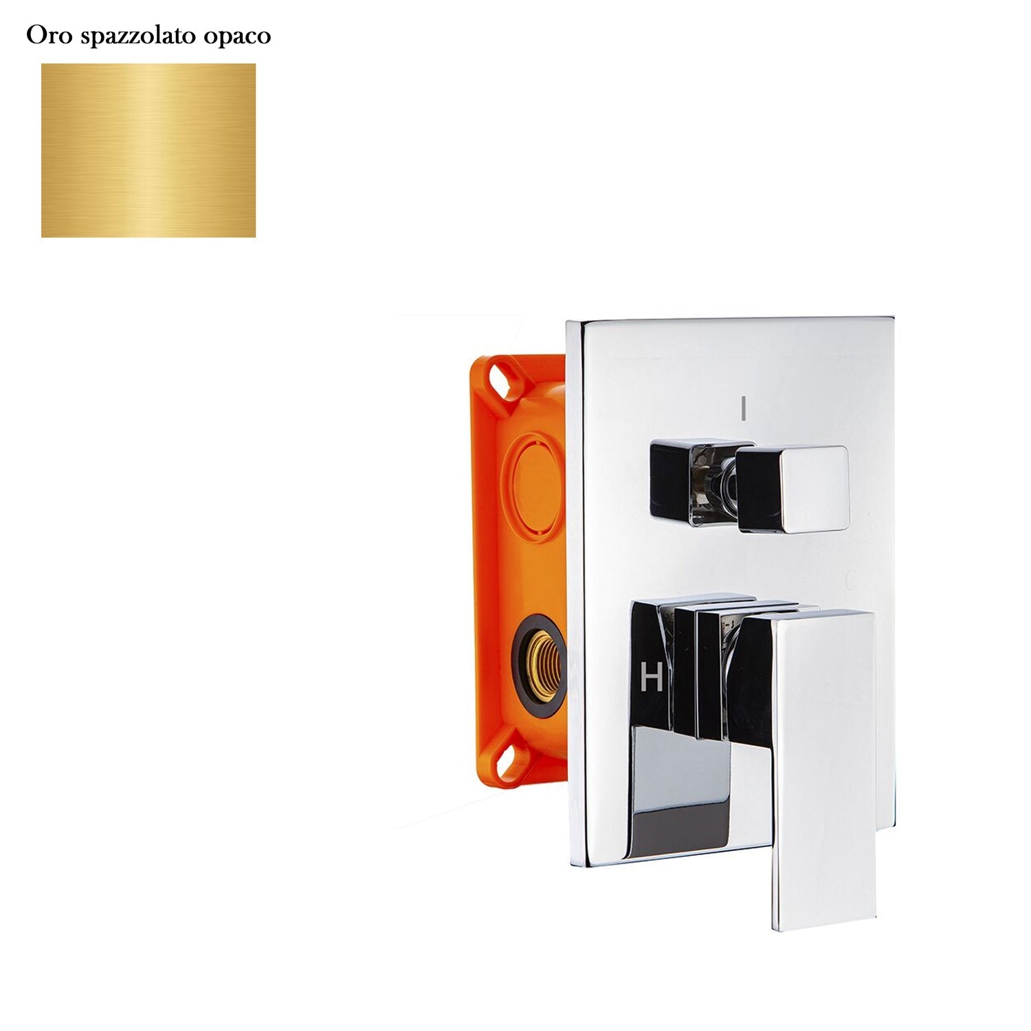 Miscelatore incasso 2 vie con easy box e cartuccia 40 oro spazzolato by CeramicStore | Lo specialista del tuo bagno