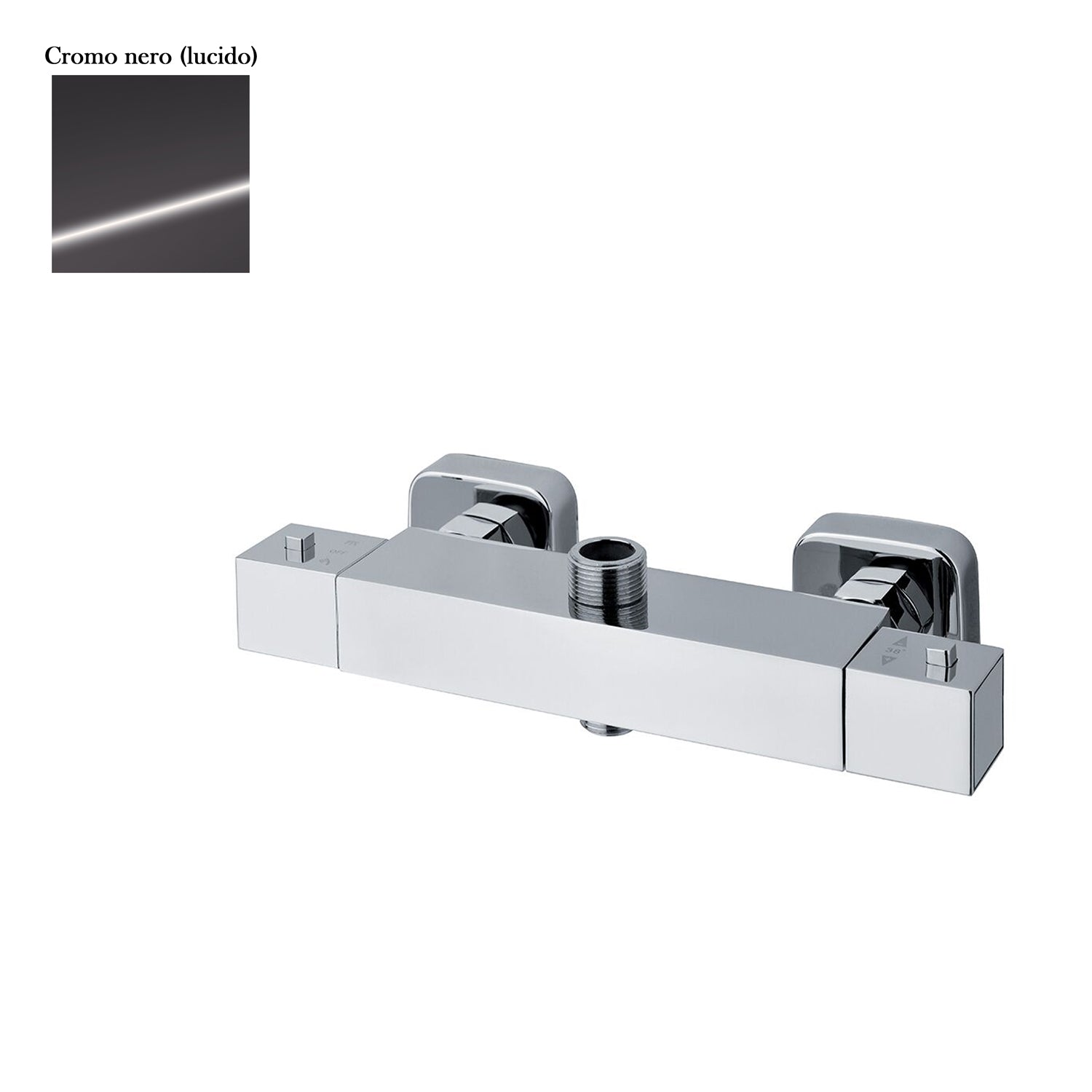 Termostatico doccia esterno quadro con deviatore cromo nero by CeramicStore | Lo specialista del tuo bagno