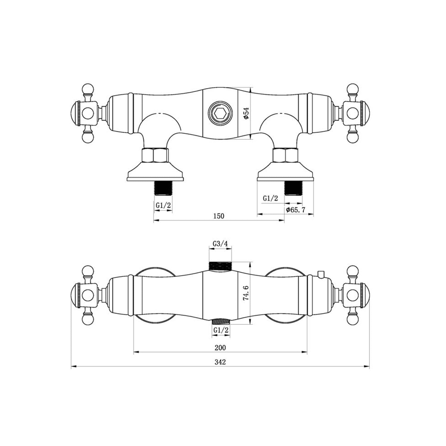  Termostatico doccia con deviatore old style nichel by CeramicStore | Lo specialista del tuo bagno