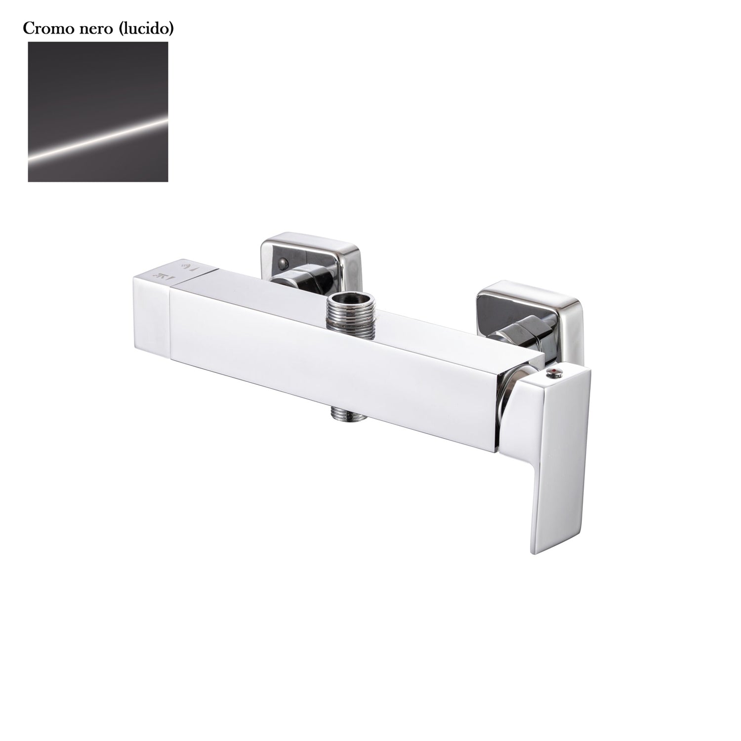 Miscelatore doccia esterno squadrato con cartuccia 35mm e deviatore cromo nero by CeramicStore | Lo specialista del tuo bagno
