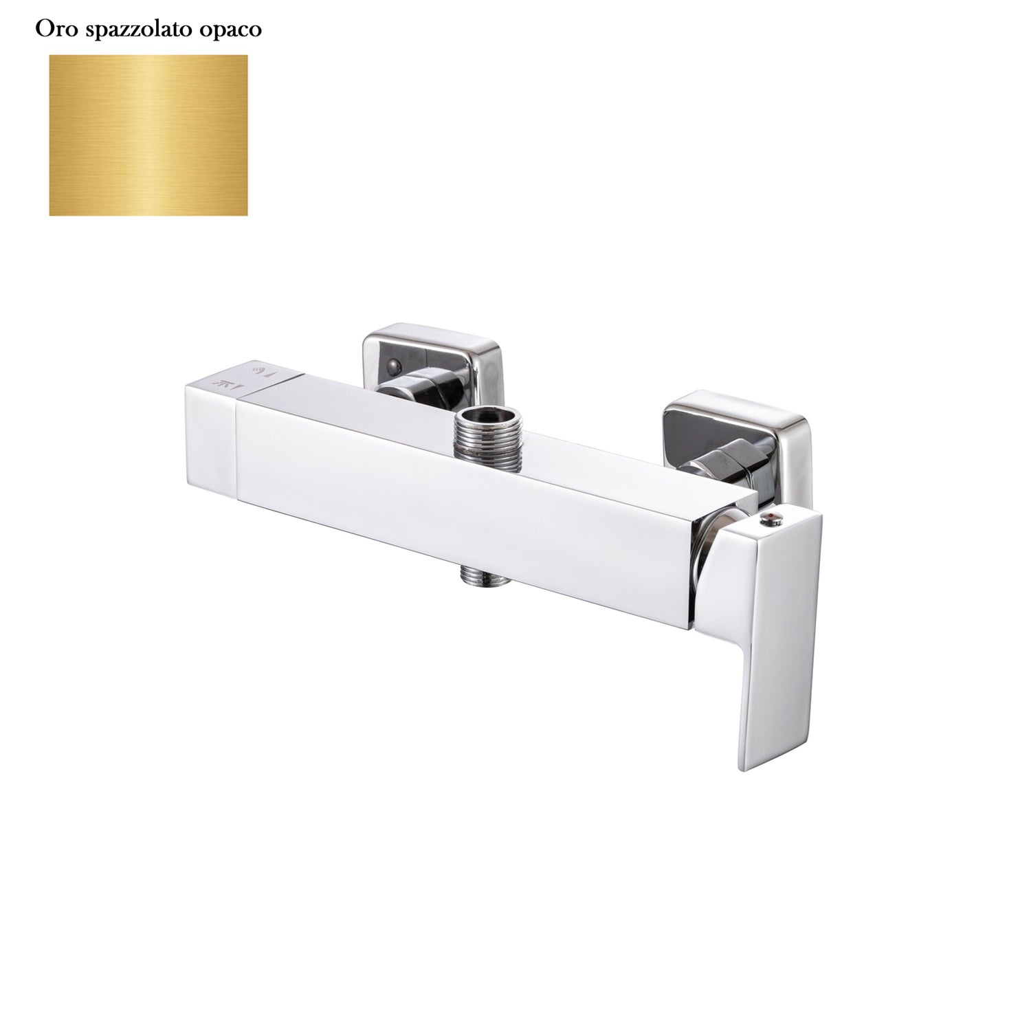 Miscelatore doccia esterno squadrato con cartuccia 35mm e deviatore oro spazzolato by CeramicStore | Lo specialista del tuo bagno