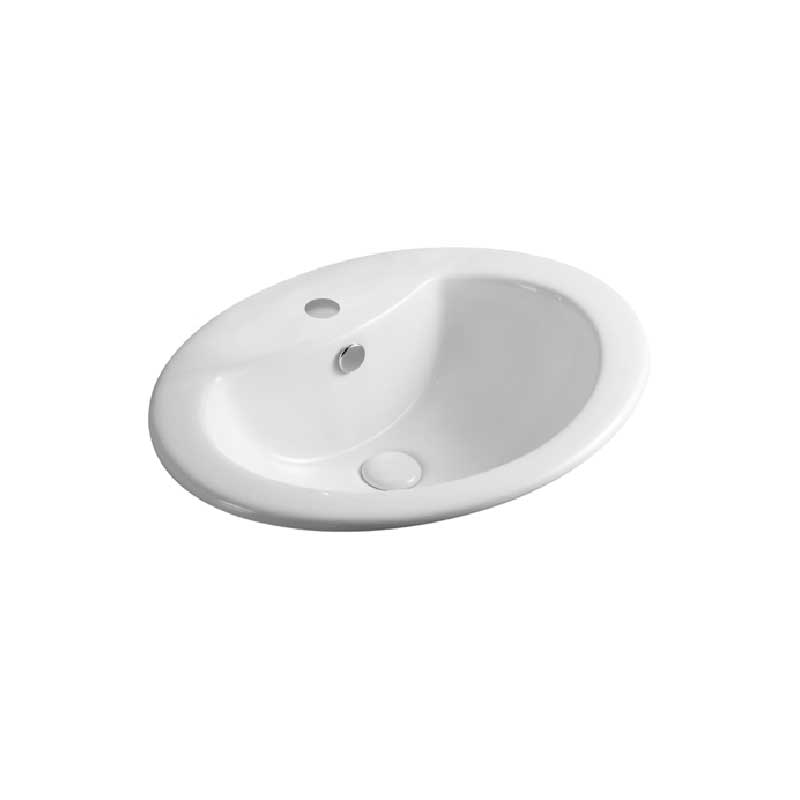 Lavabo incasso ceramica bianca con foro per monocomando 56 x 46 cm by CeramicStore | Lo specialista del tuo bagno