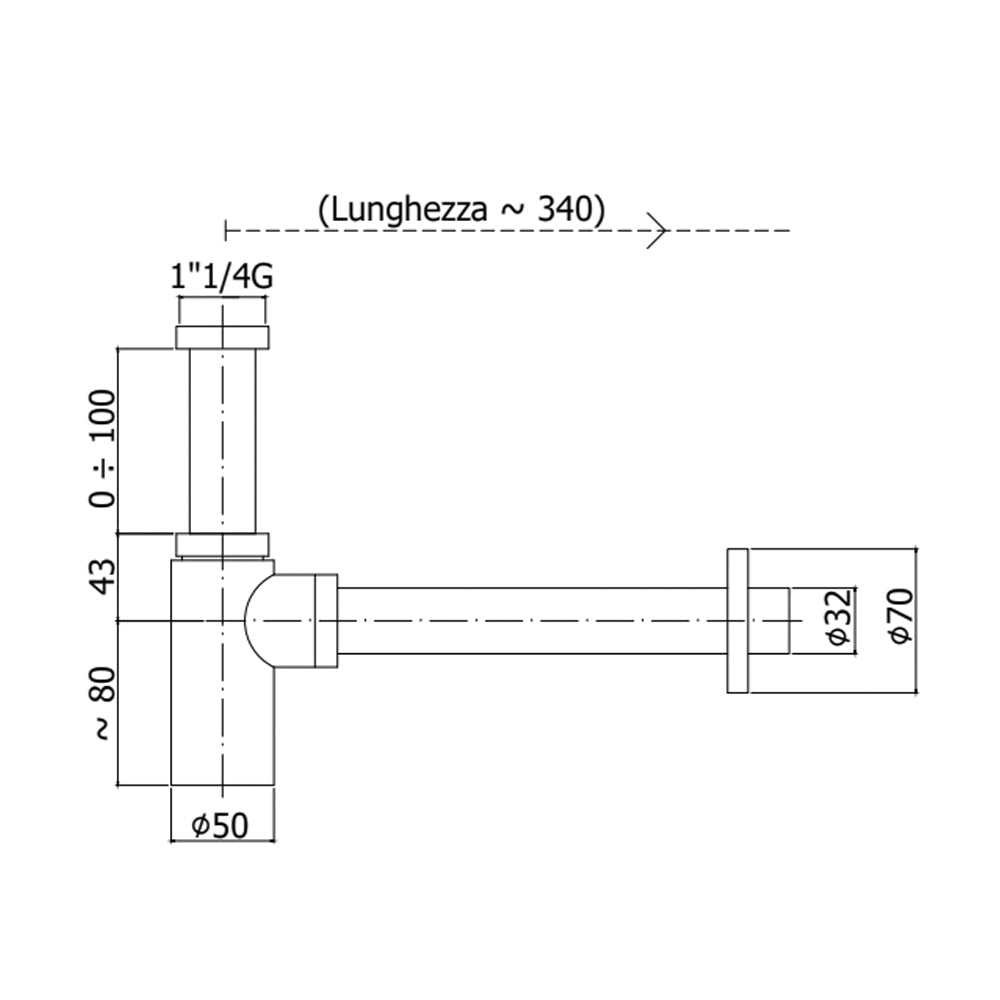  Sifone di scarico lavabo Paffoni design tondo in ottone cromato by CeramicStore | Lo specialista del tuo bagno