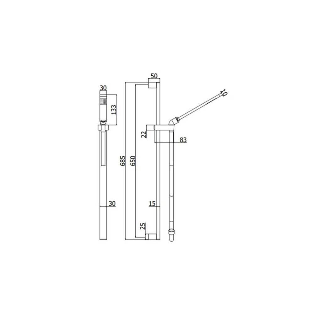  Set saliscendi doccia Level con portasapone e miscelatore doccia esterno Tilt Paffoni by CeramicStore | Lo specialista del tuo bagno