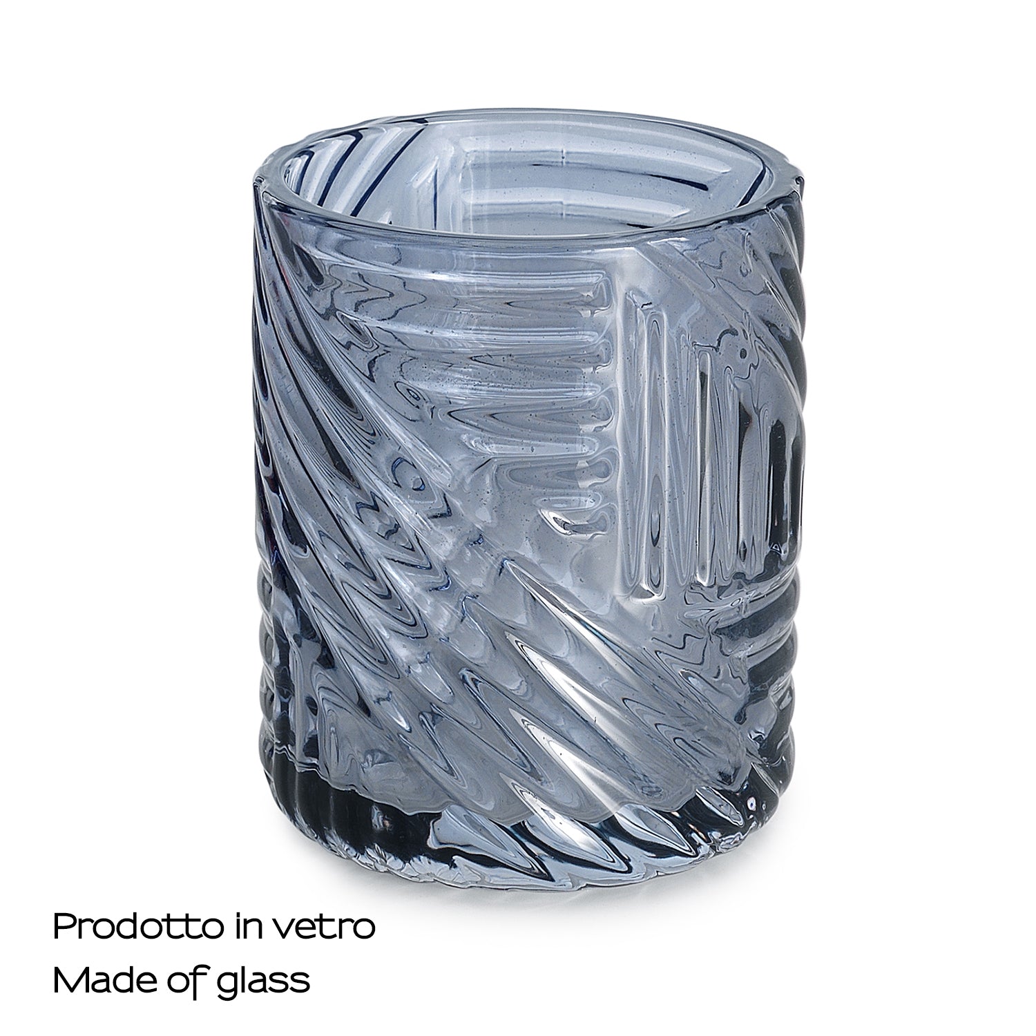  Portaspazzolini in vetro Gedy serie Corinne - Blu