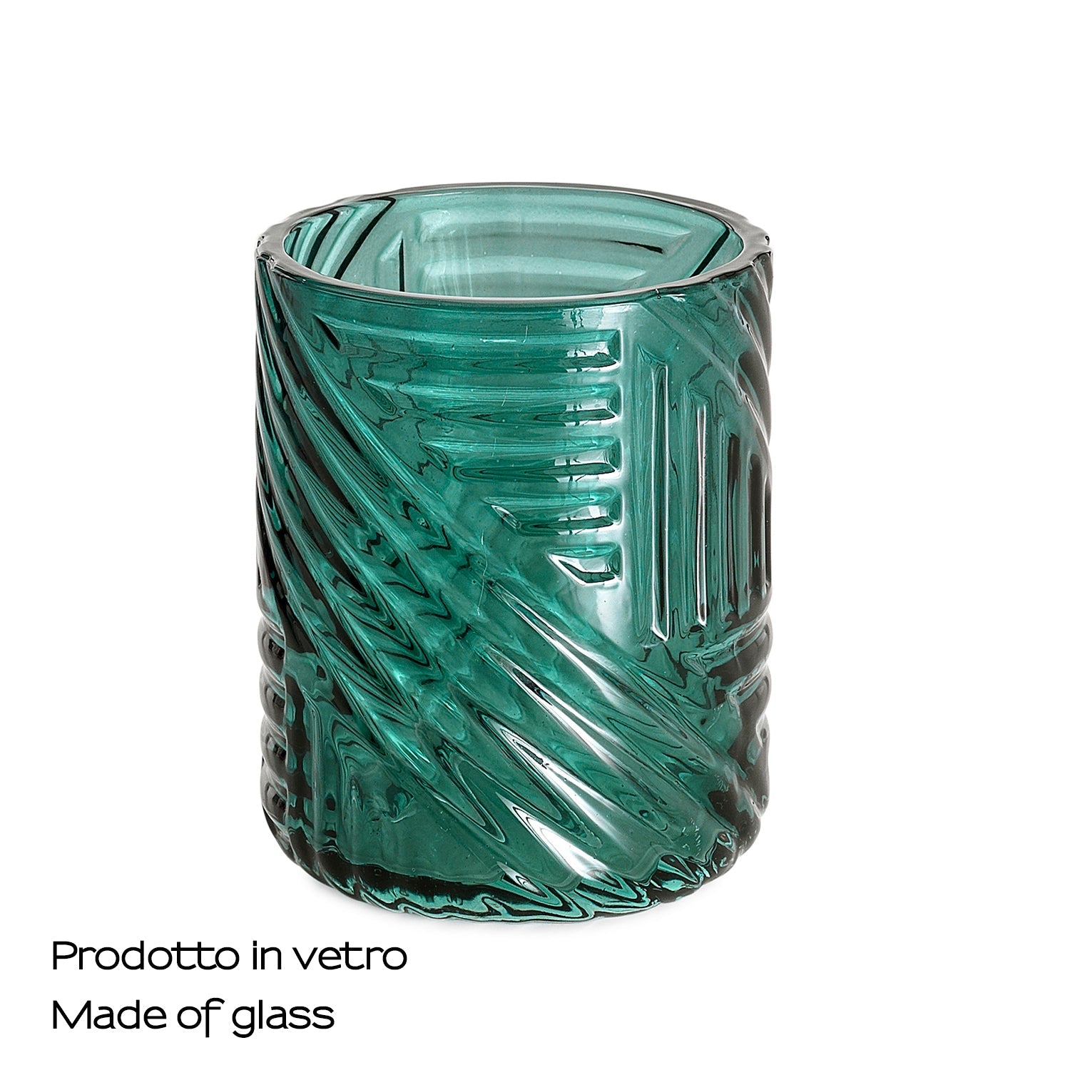  Portaspazzolini in vetro Gedy serie Corinne - Verde