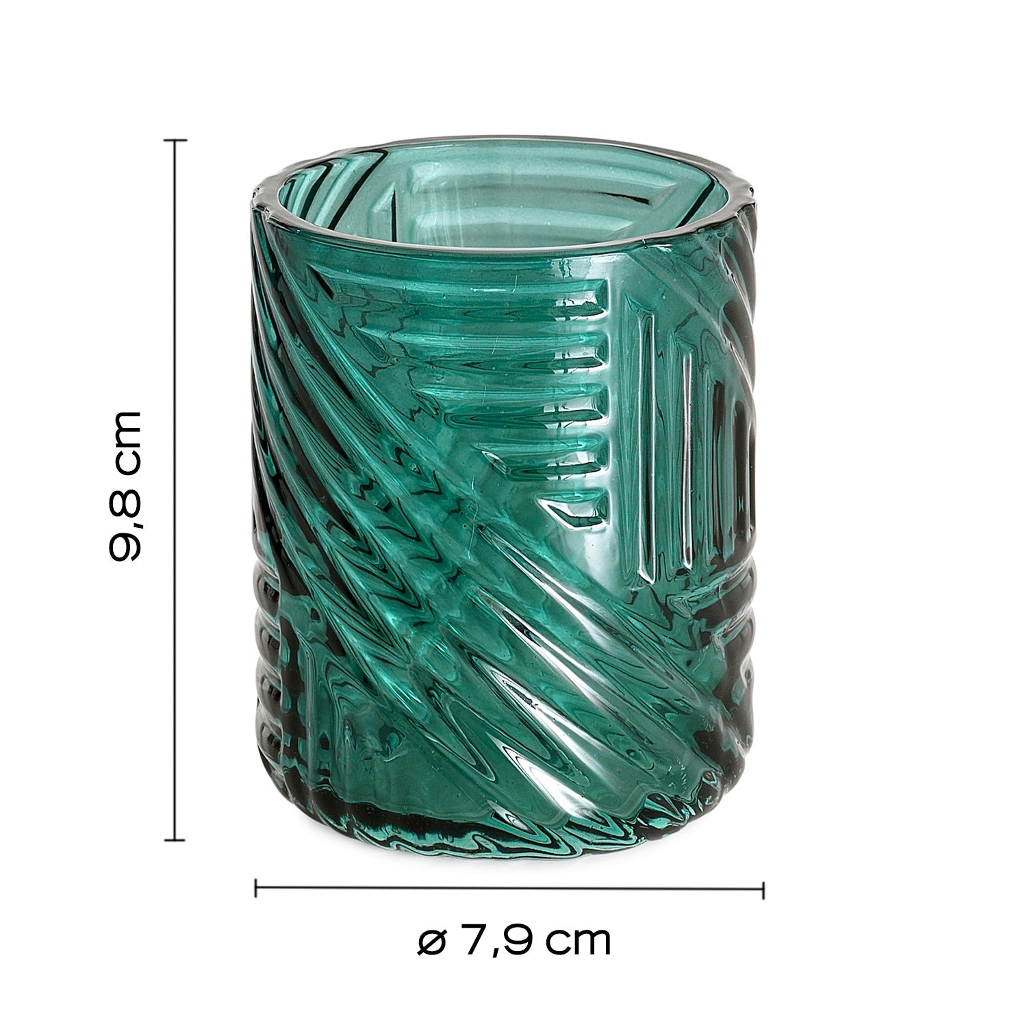  Portaspazzolini in vetro Gedy serie Corinne - Verde