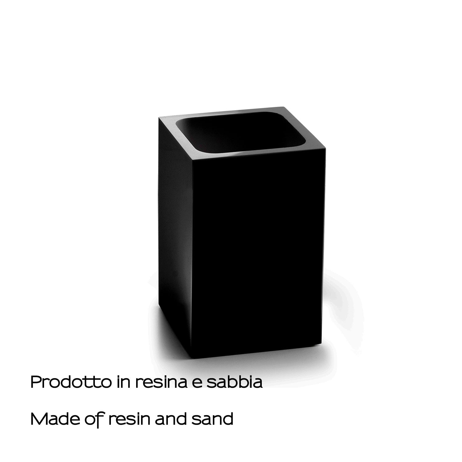  Portaspazzolini in resina e sabbia Gedy serie Sofia - Nero
