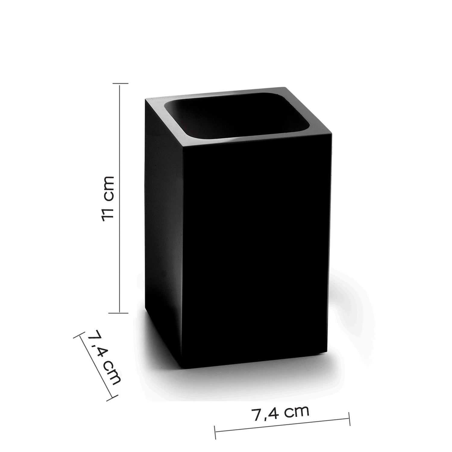  Portaspazzolini in resina e sabbia Gedy serie Sofia - Nero