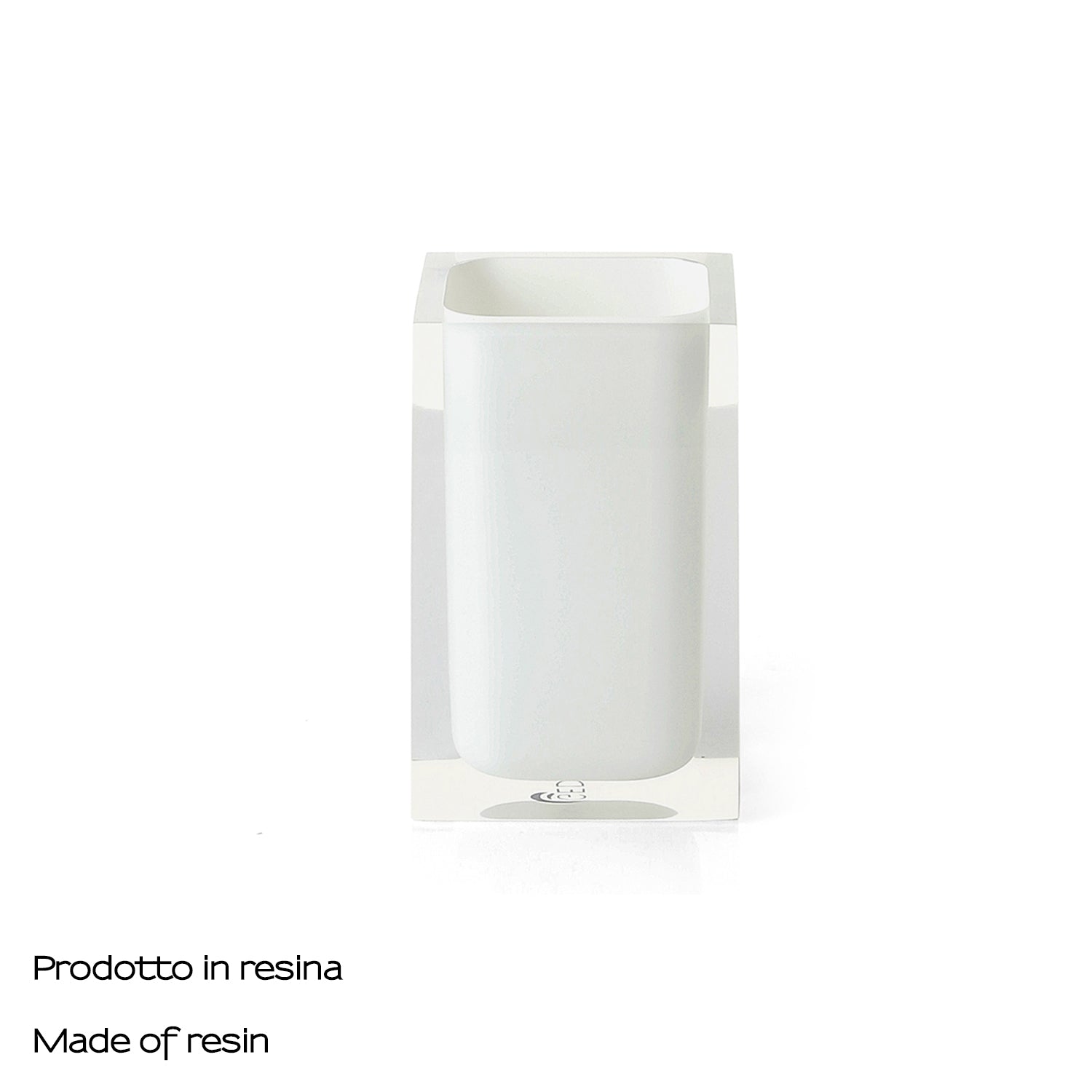  Portaspazzolini da appoggio in resina Gedy serie Rainbow - Bianco